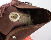 Unisex Pirate Tricorn Hat, Jack Sparrow Fantasy Captain Hook Hat, Steampunk Gothic Town Crier Hat, Pirate Wench Hat, LARP, Ren Faire