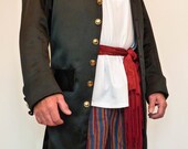 Men's Pirate Coat, Smart Black Jacket, Gentleman's Jacket, Groomsman,Wedding Jacket,Frock Coat,LARP,Reenactment,Ren Faire,Gothic,Goth Jacket