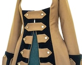 Ladies Pirate Wench Frock Coat Jacket, Jack Sparrow,Captain Hook,Pirate Costume,Gothic,Ren Faire,Steampunk Reenactment LARP,Theatrical Stage