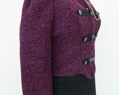 Purple Military Style Ladies jacket, Fitted Jacket, Cropped Jacket, Steampunk, Goth Jacket, Victorian, Military Jacket, Purple Jacket,Gothic