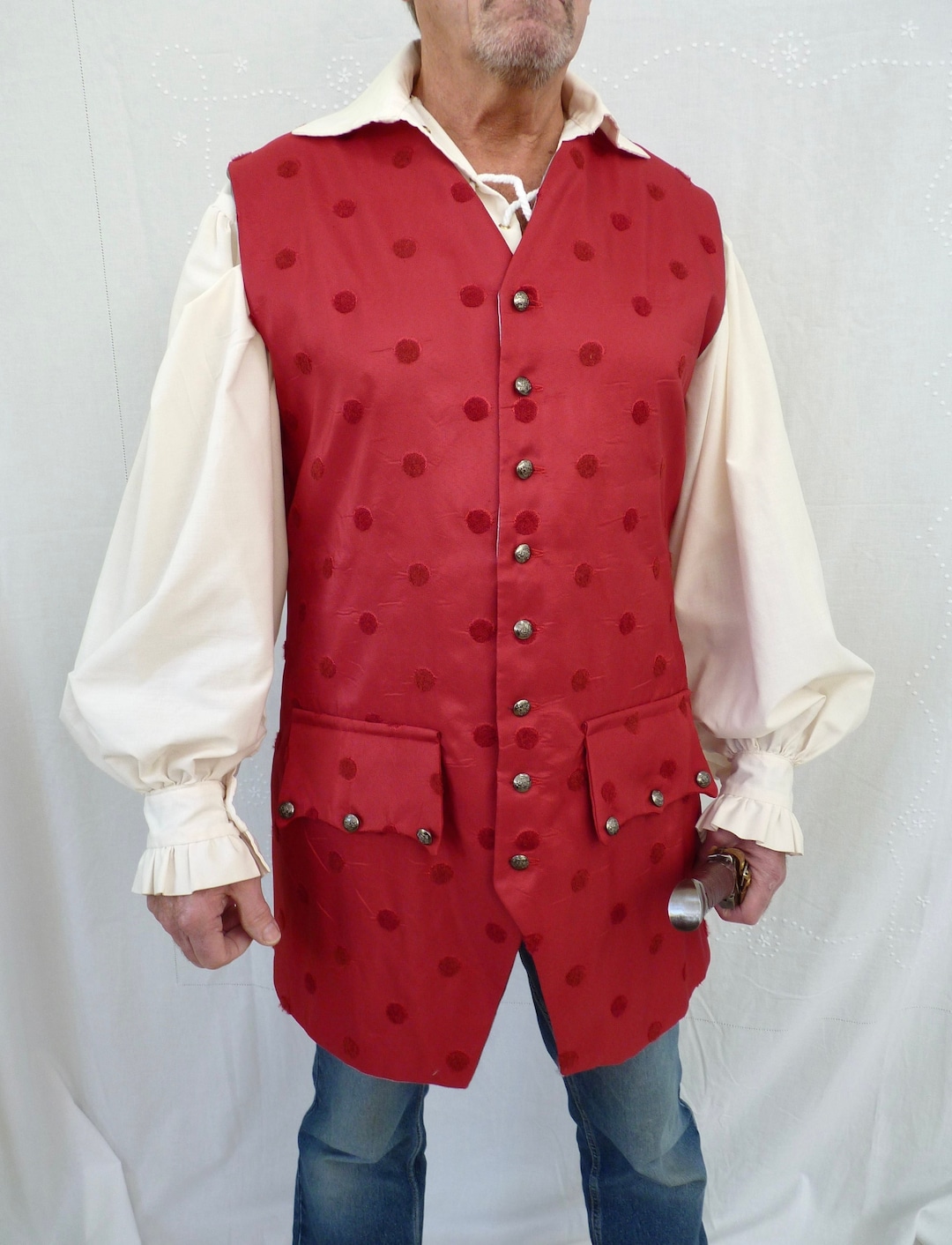 Mens Waistcoat Pirate Vest, Groomsman Wedding Waistcoat, Civil War