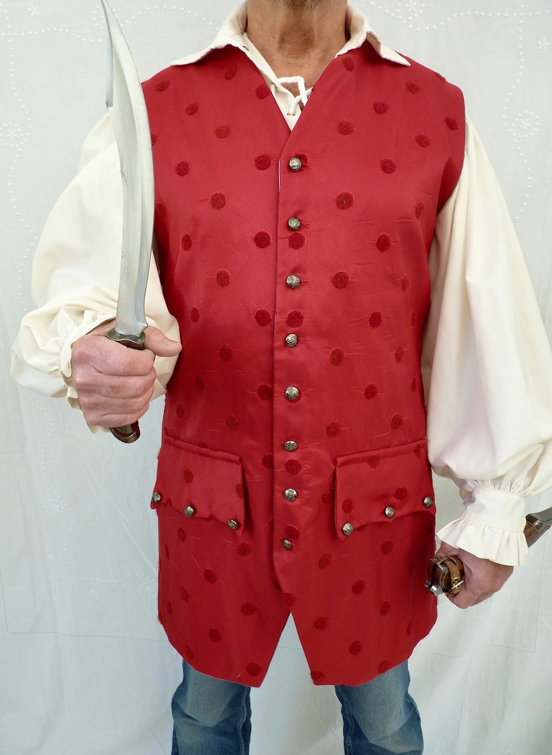 Mens Waistcoat Pirate Vest, Groomsman Wedding Waistcoat, Civil War