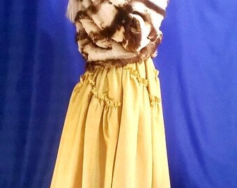 Maxi skirt. Boho skirt. Pleated Skirt.Saffron.Organic clothing.