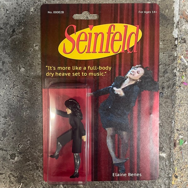 Op maat gekaarde vintage/retro dansende Elaine Benes van Seinfeld 3,75" actiefiguur