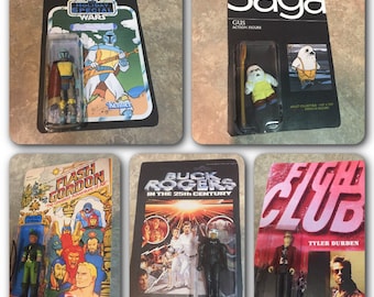 Figura de acción retro única y personalizada de 4" hecha a pedido en una tarjeta personalizada de usted (o su elección*), estilo Star Wars