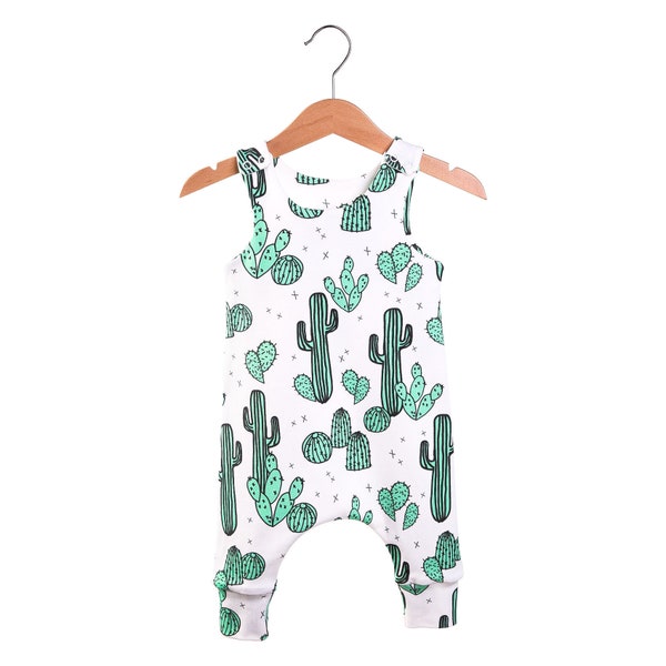 Cactus romper, baby romper,  toddler romper, cactus baby clothes, baby girl romper,  baby boy romper,  organic baby clothes, hipster baby