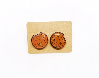 Cookie earrings | cookie | Wooden earring | Laser cutting | hand painted | Button earrings | STUD | girls and women