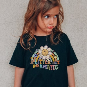 A Little Dramatic Kids T-Shirt | Funny Graphic Tee | Retro Kids Shirt | Trendy | Children | Comfort colors | Youth Tee