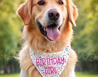 Birthday Pet Bandana | Custom Slip On Dog & Cat Bandana | Custom Name Bandana | Multiple Sizes | Pet Collar Accessory | dog birthday scarf