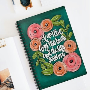 Christian Notebook | Bible Verse Floral Notebook | Keepsake Journal | Notebook for Church | Christian Gift | Prayer Journal