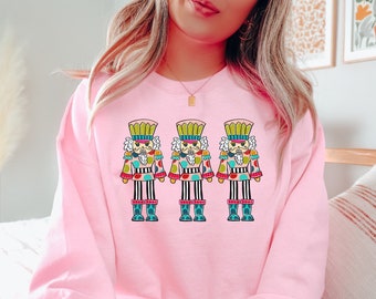 Christmas Sweatshirt | Women Christmas Shirts | Christmas Pullover | Unisex Crewneck Sweatshirt | Nutcrackers | whimsical colorful