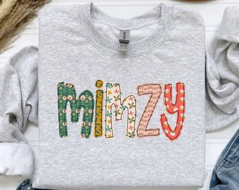 Custom Grandmother Mama Mom Name Printed Sweatshirt | Pullover | Unisex Crewneck Sweatshirt | faux Applique Letters