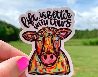 Cow Sticker | Laptop Sticker | Sticker Collector | Vinyl Sticker | Decal | farm | life is better with cows