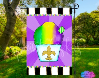 Garden Flag | Mardi Gras Decor | Spring Yard Decor | RV Campsite Gift | Welcome Flag | Yard Art | Outdoor Decor | Fleur De Lis | Nola |