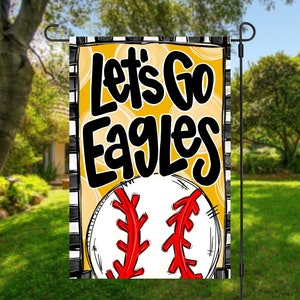 Custom Baseball Team Garden Flag Yard Decor Flag personalized Yard Art Outdoor Decor sports lets go team game day image 3