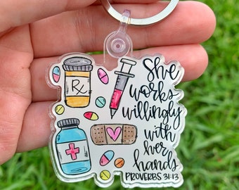 Pharmacist Key Chain | Keychain | Christian | Bible verse | Graduation Gift | Pharmacy school gift | medicine