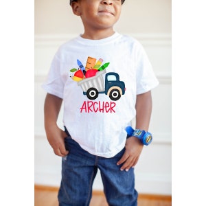 Back to School Personalized Toddler t-shirt | cute tshirt | graphic tee | children | kids | boy | custom name tshirt | dump truck