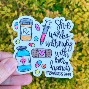 Pharmacist Sticker | Laptop Sticker | Sticker Collector | Vinyl Car Decal | Graduation Gift | Pharmacy Tech gift | Christian | Bible verse
