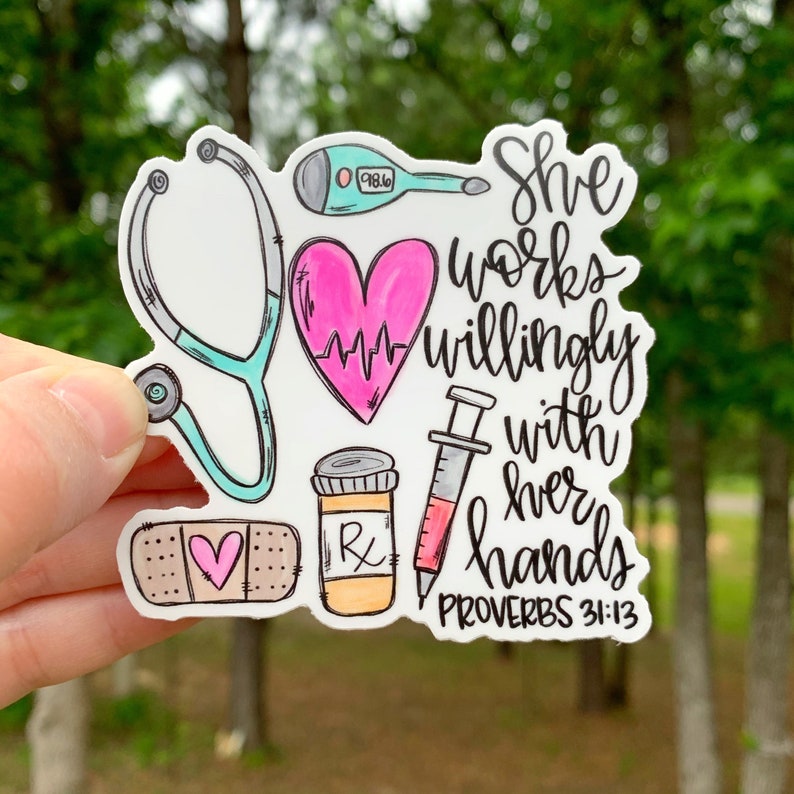 Nurse Sticker | Nursing | Laptop Sticker | Sticker Collector | Vinyl Car Decal | Nursing School Gift | Nurse gift | Christian | Bible verse 