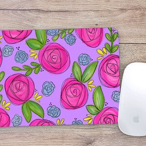 Mouse Pad | Home Office Decor | Desk Accessories | Christmas Gift | Coworker Gift | Computer Mouse Pad | Cute Floral Mouse Pad