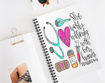 Nurse Notebook | Student Nurse Gift | Christian Nurse Gift | Proverbs | Healthcare | Medical | Doctor | Gift For Nurse