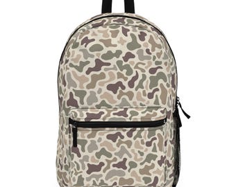 Retro Duck Camo Backpack, Outdoor Travel Gear, Camouflage