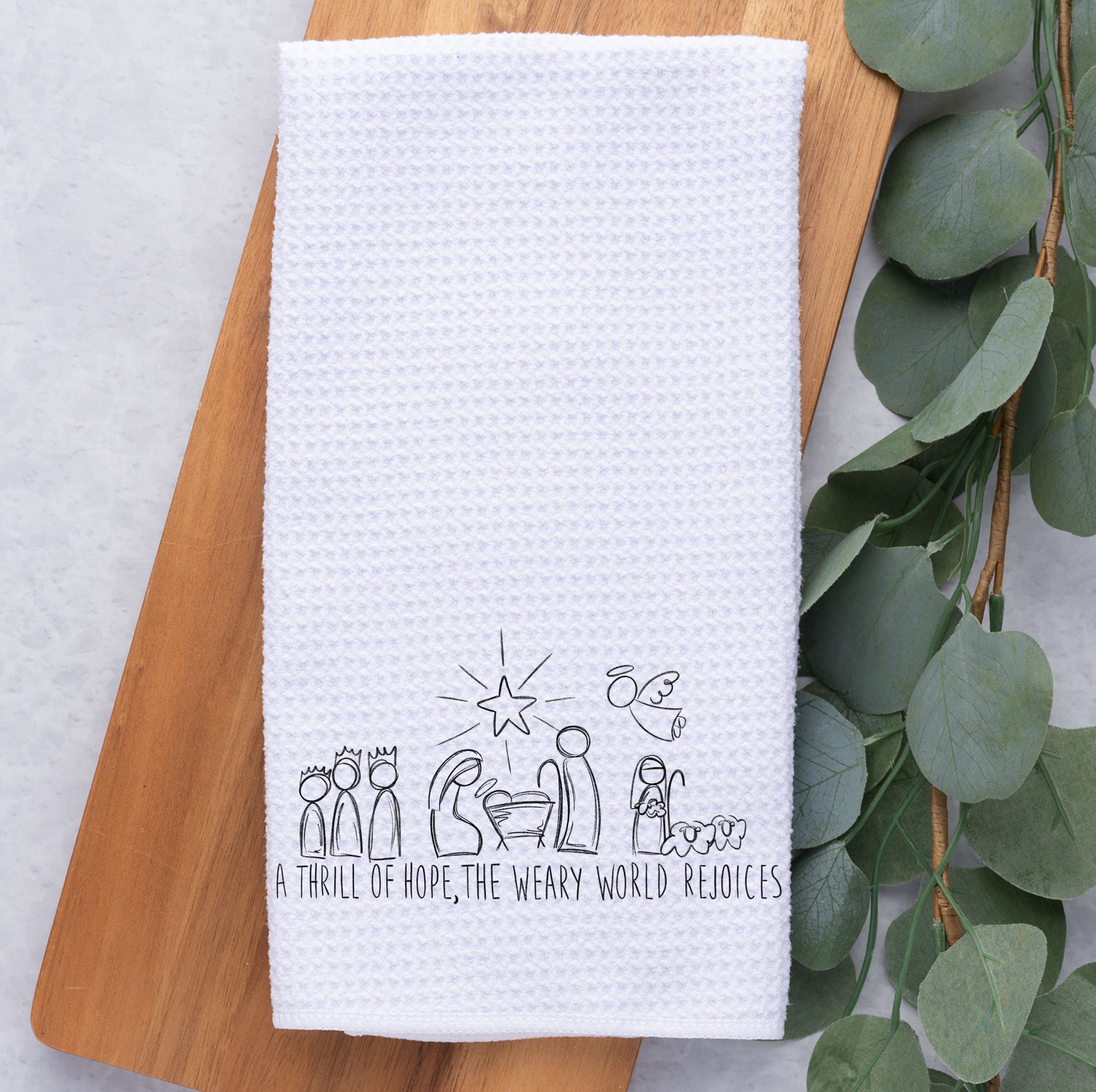 Simple Nativity Scene Christmas Kitchen Dish Towel | Christmas Kitchen ...