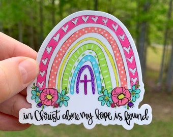 Floral rainbow bible verse Sticker | Laptop Sticker | Sticker Collector | Vinyl Sticker | Decal | Christian Gift | hope | Christ