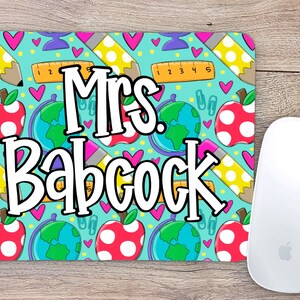 Personalized Teacher Mouse Pad | Office Decor | Custom Teacher gift | Christmas Gift | Coworker Gift | Computer Mouse Pad | Cute Mouse Pad