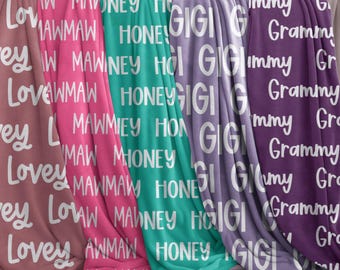 Personalized Grandma Name Blanket | Blanket Gift | Custom Name Blanket | Grandmother Name Blanket | Blanket For Nana | Gift For Grandma