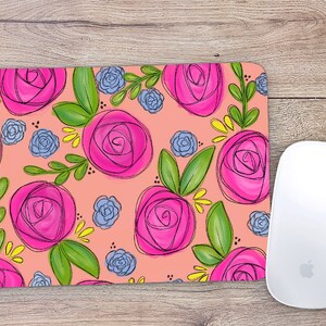 Mouse Pad | Home Office Decor | Desk Accessories | Christmas Gift | Coworker Gift | Computer Mouse Pad | Cute Floral Mouse Pad
