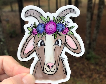 Goat Sticker | Laptop Sticker | Sticker Collector | Vinyl Sticker | Car Decal | Goat Lover | Cute Goat Decal | Gift for Goat Lover