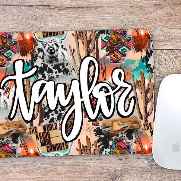 Personalized Mouse Pad | Office Decor | Desk Accessories | Coworker Gift | Computer Mouse Pad | Cute Mouse Pad | cowboy | western