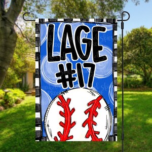 Custom Baseball Team Garden Flag Yard Decor Flag personalized Yard Art Outdoor Decor sports lets go team game day image 5
