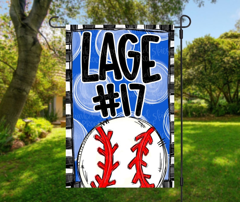 Custom Baseball Team Garden Flag Yard Decor Flag personalized Yard Art Outdoor Decor sports lets go team game day image 5