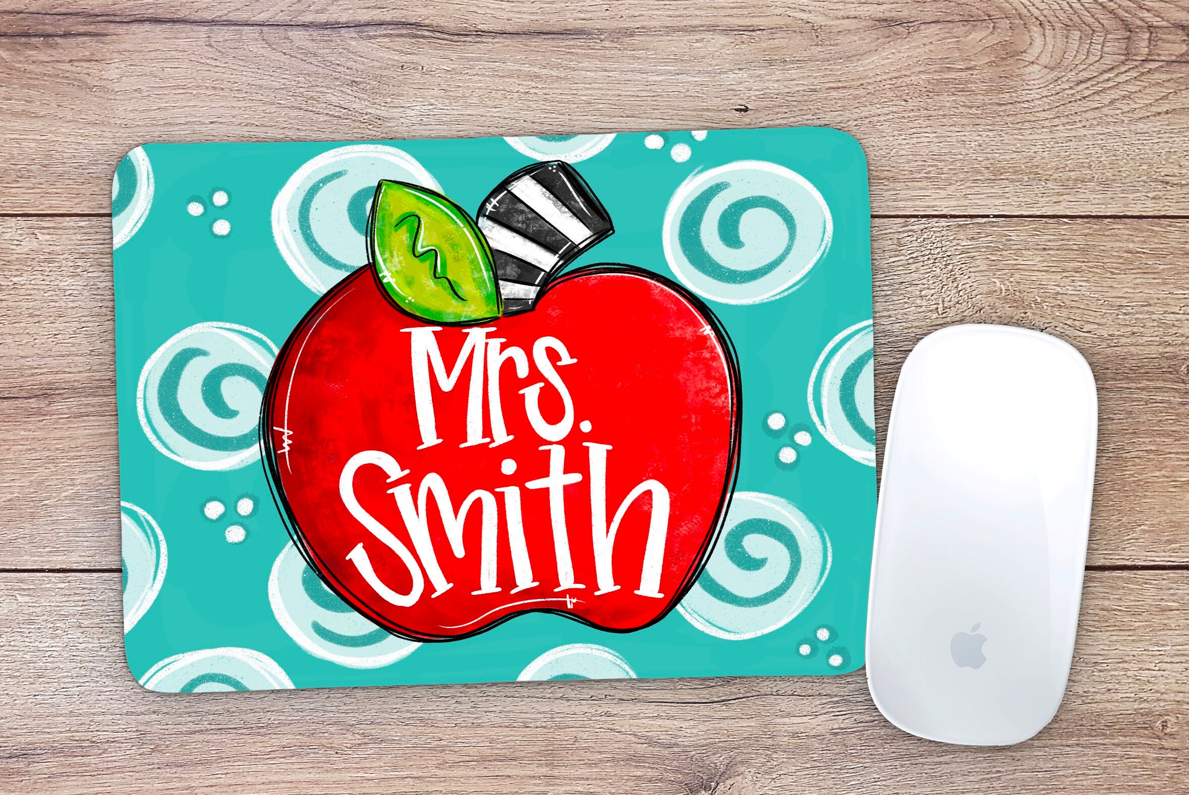 Personalized Teacher Mouse Pad Office Decor Custom Teacher Etsy