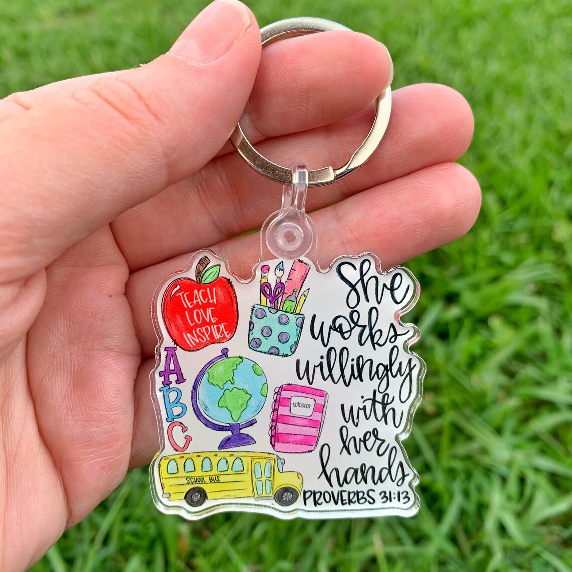 Teacher Key Chain Teaching Teacher Assistant Keychain Etsy