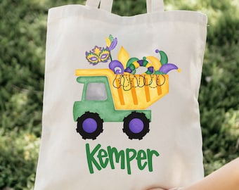 Personalized Mardi Gras Bead Bag | Mardi Gras Tote Bag | Mardi Gras Parade Bag | Child's Mardi Gras Bead Bag | Cajun Mardi Gras Animals