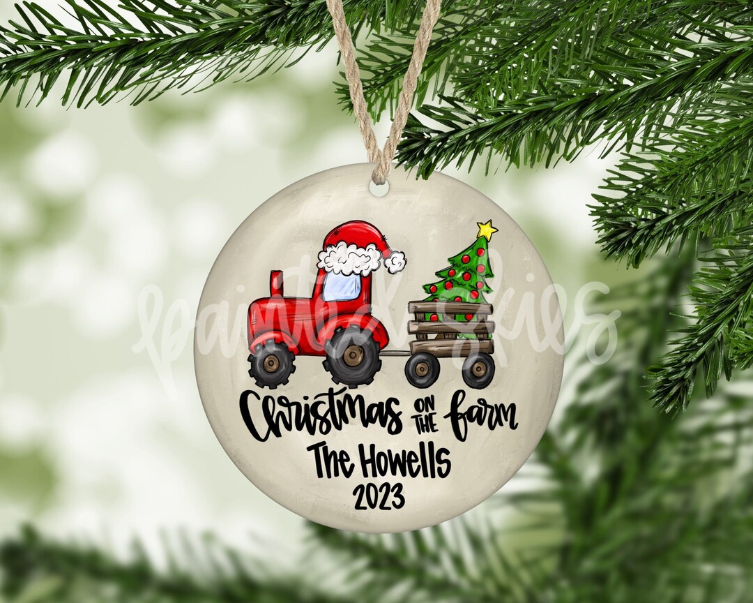 Personalized Farm Tractor Christmas Ornament Custom Ornament Christmas