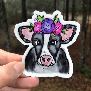 Cow Sticker | Laptop Sticker | Sticker Collector | Vinyl Car Decal | Cow Gifts for her | Farm wife gift | Mothers Day gift from daughter