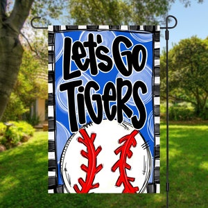 Custom Baseball Team Garden Flag Yard Decor Flag personalized Yard Art Outdoor Decor sports lets go team game day image 1