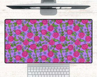 Large Floral Desk Mat | Desk Accessory | Pretty Desk Pad | Mat For Desk | Desk Topper | Trendy Workspace | Cute Desk Mat