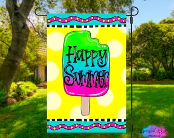 Summer Garden Flag | Popsicle Yard Decor | Mothers Day gift | RV Campsite Gift | Welcome Flag | Summertime Yard Art | Outdoor Decor Beach