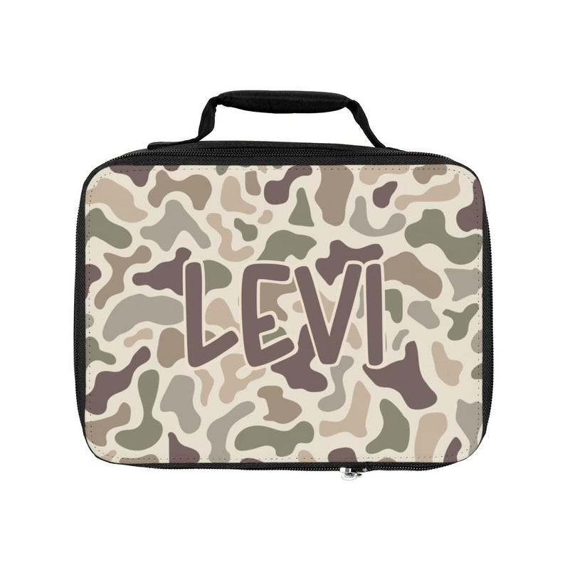 Personalized Duck Camo Lunch Bag for School Boy, Insulated Lunch Box with Name, Back to School, Kids Lunch Tote, Custom Lunchbag, School Bild 4