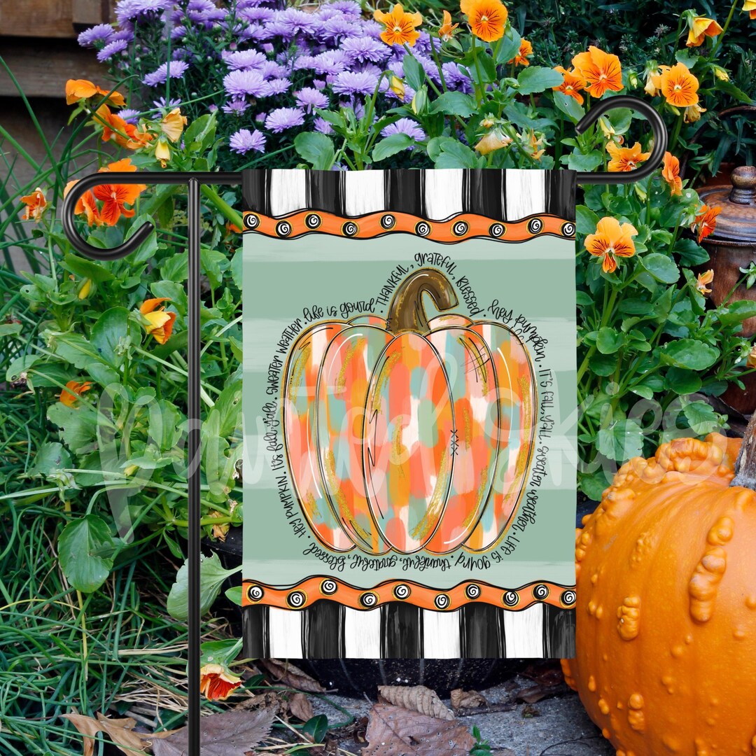 Fall Garden Flag | Pumpkin Yard Decor | RV Campsite Gift | Welcome Flag ...