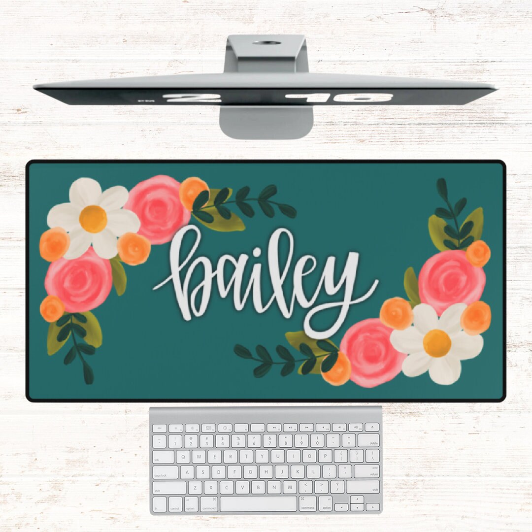 Custom Floral Desk Mat | Desk Accessory | Desk Pad | Mat for Desk ...