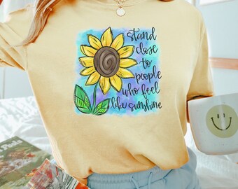 Sunflower Comfort Colors T-shirt | Womens Oversized Shirt | Stand