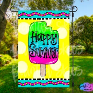 Summer Garden Flag | Popsicle Yard Decor | Mothers Day gift | RV Campsite Gift | Welcome Flag | Summertime Yard Art | Outdoor Decor Beach