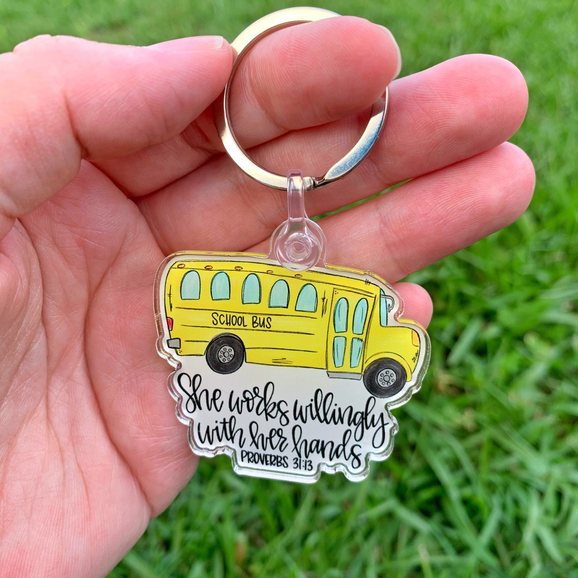 School bus driver Key Chain Acrylic Keychain bus driver Etsy