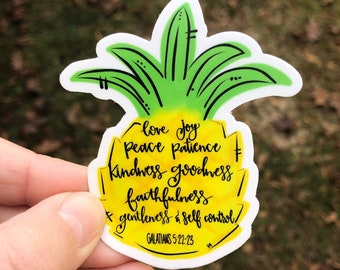 Fruit of the Spirit Sticker | Laptop Sticker | Bible | Sticker Collector | Vinyl | Decal | Inspirational | Pineapple | Christian Gift